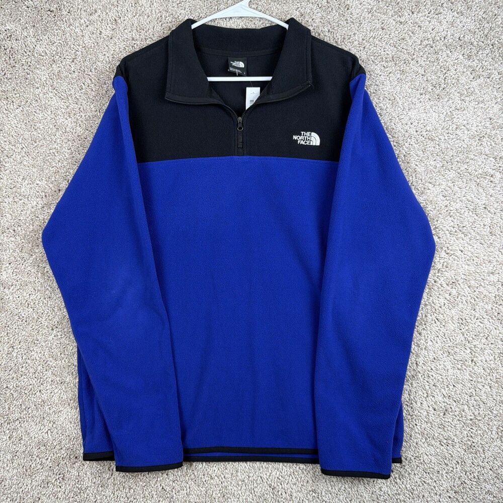 The North Face 1/4 Zip Fleece Mens L Blue Black Gorpcore Outdoor